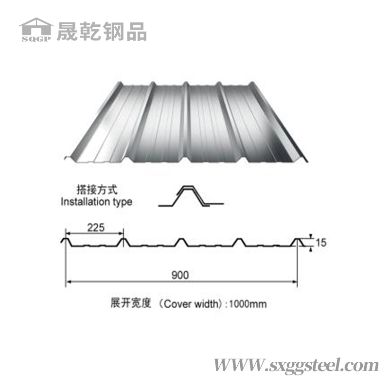900 type gegolfde gegalvaniseerde metalen dakplaat