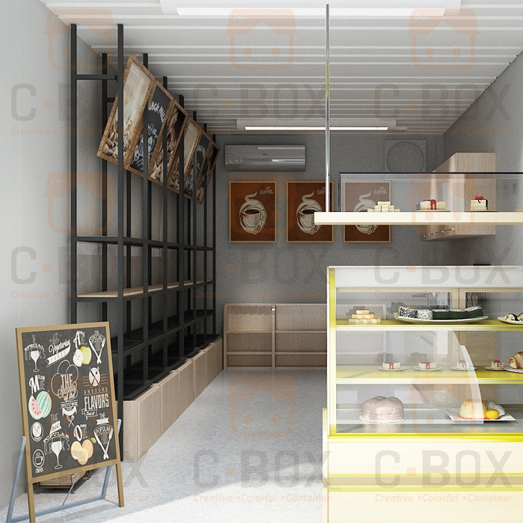 Flatpack-containerhuis voor koffie- / cake- / kledingwinkel