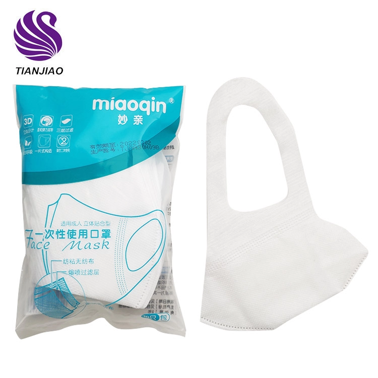 Wit 3-laags wegwerpmasker in plastic zak