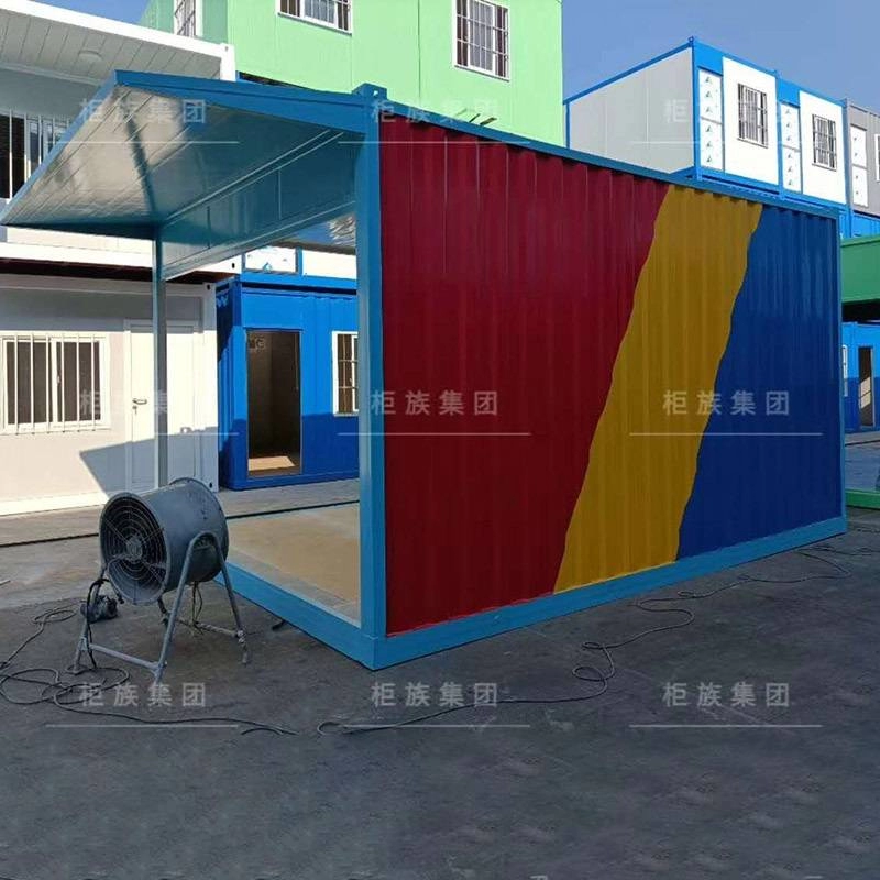 In de fabriek gerenoveerde containerwinkels gemaakt in China met gegalvaniseerd materiaal