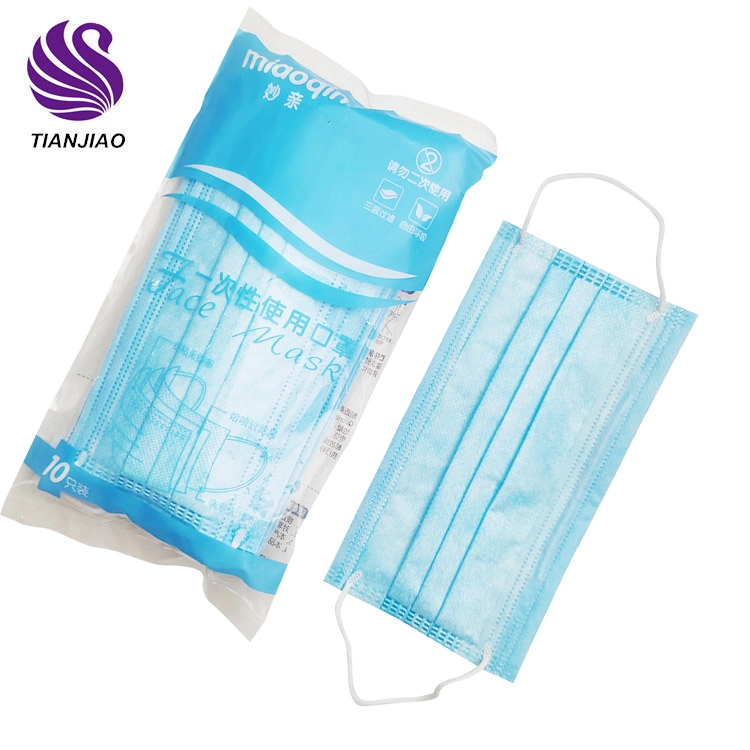 3 lagen wegwerpverpakking in plastic zak gezichtsmasker