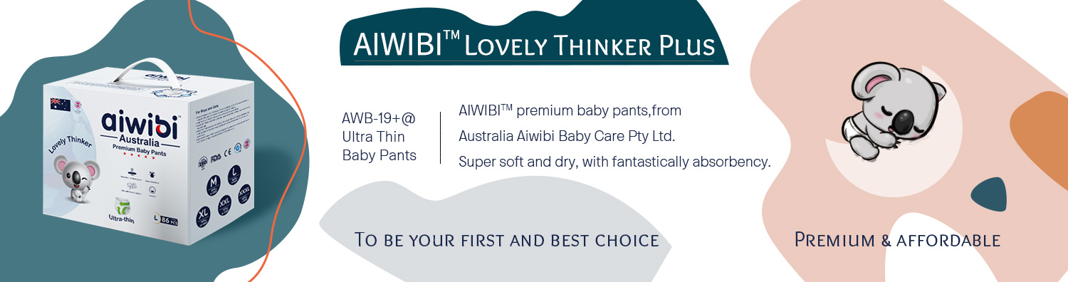 Wegwerp premium ultradun en licht Aiwibi-babybroekje met superabsorberend vermogen