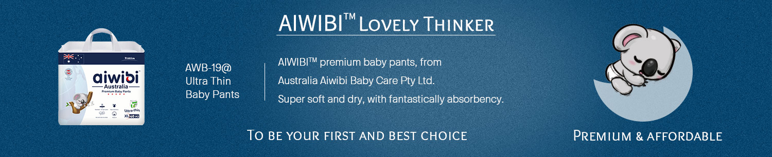 Wegwerp premium ultradun en licht Aiwibi-babybroekje met superabsorberend vermogen