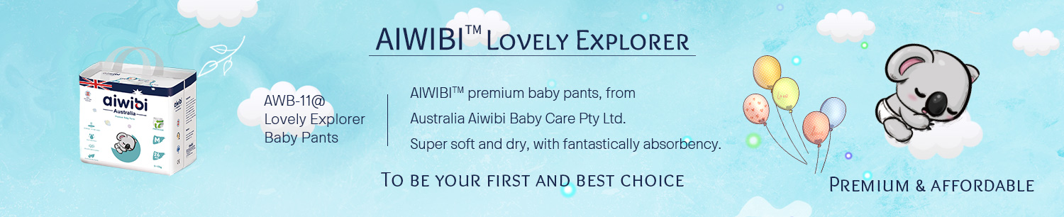 Wegwerp AIWIBI ademend babybroekje Q-vorm met superzachte parelmoer-bovenlaag