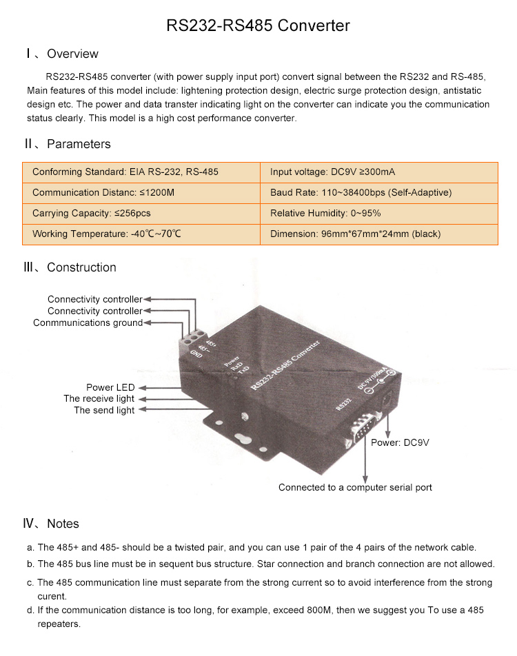 Rs232 naar Rs485-converter