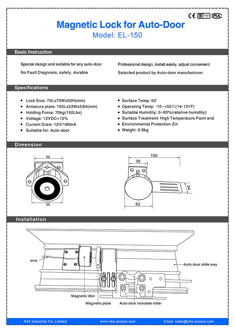 Automatisch magnetisch deurslot