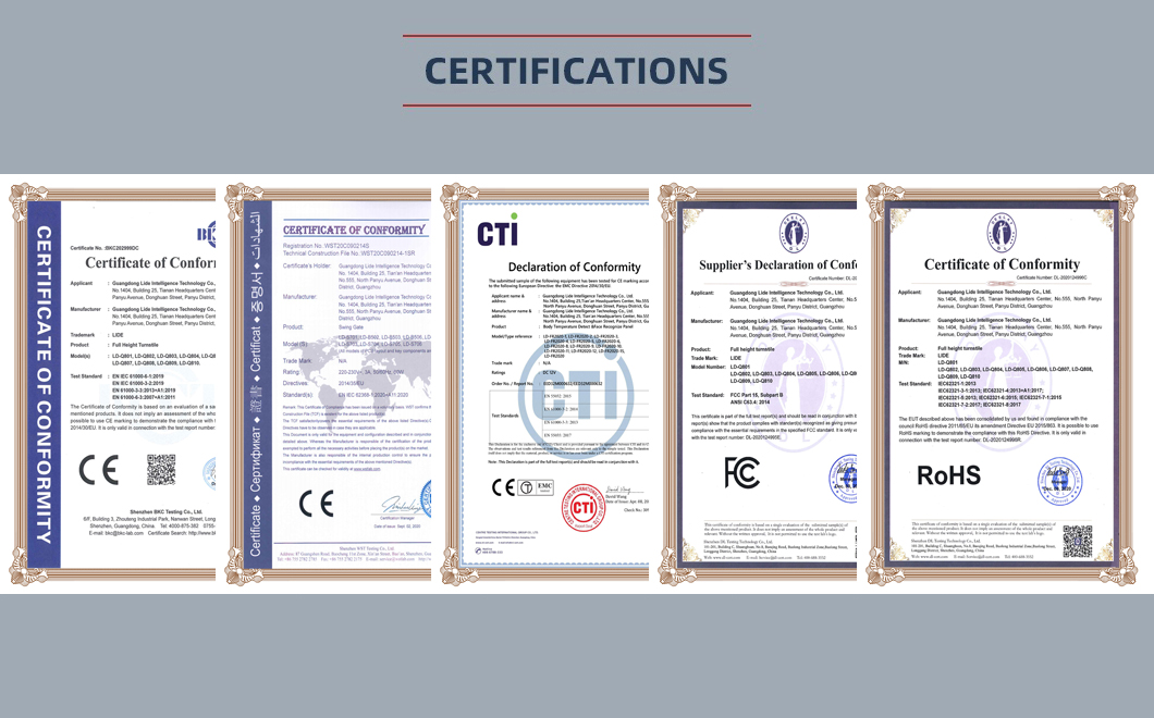 certificaten voor tourniquetpoorten