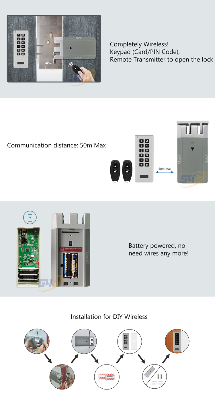 433 MHz Draadloos deurslot werkt met Keypad-D5-P