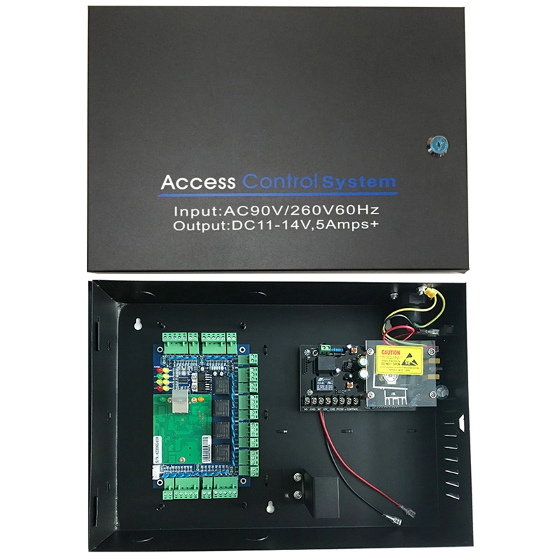 TCP/IP-netwerkcomputergebaseerd Wiegand-toegangscontrolekaartsysteem met vier deuren en toegangsvoedingskast