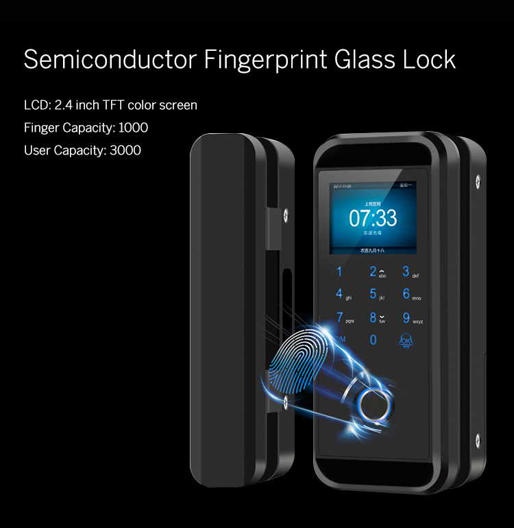 Biometrisch glazen deurslot