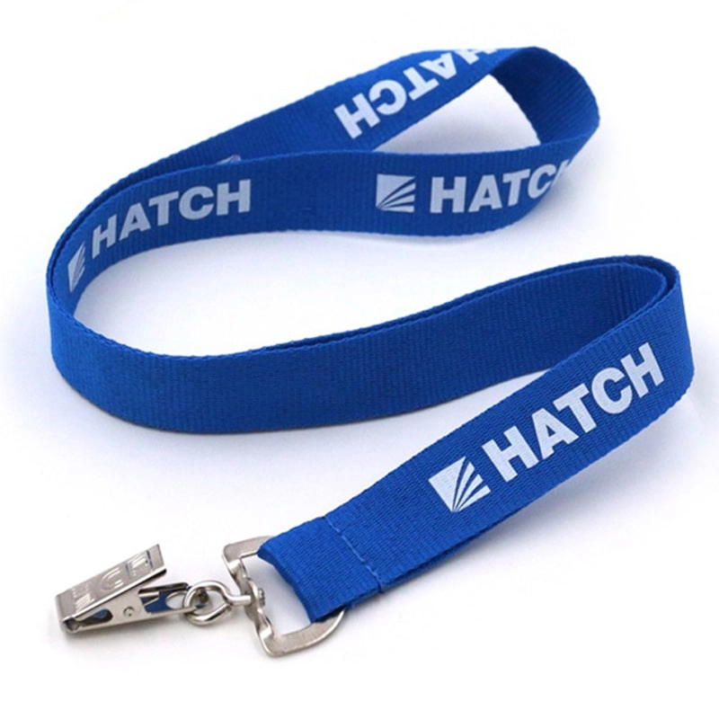 Fabrikant van blauwe nylon lanyards met eigen logo