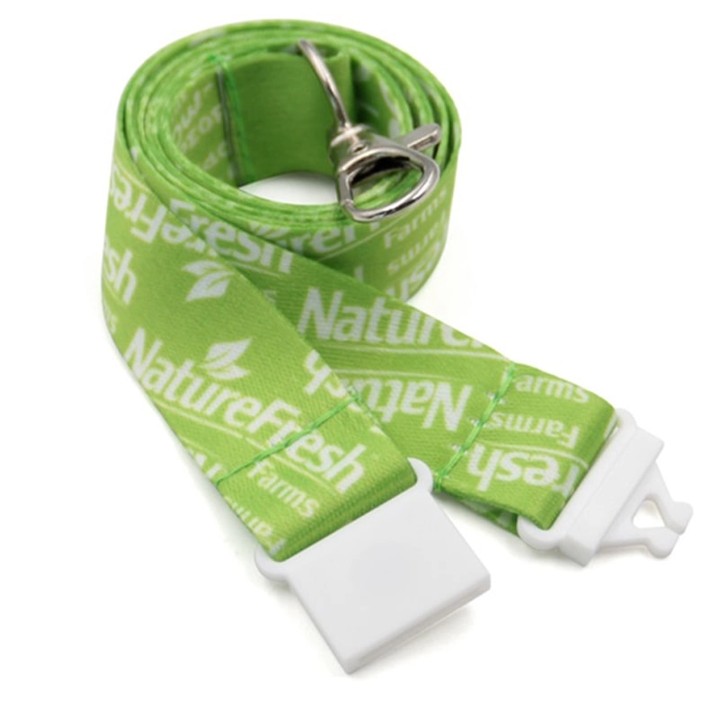Groene polyester logo lanyard op maat gemaakte leverancier
