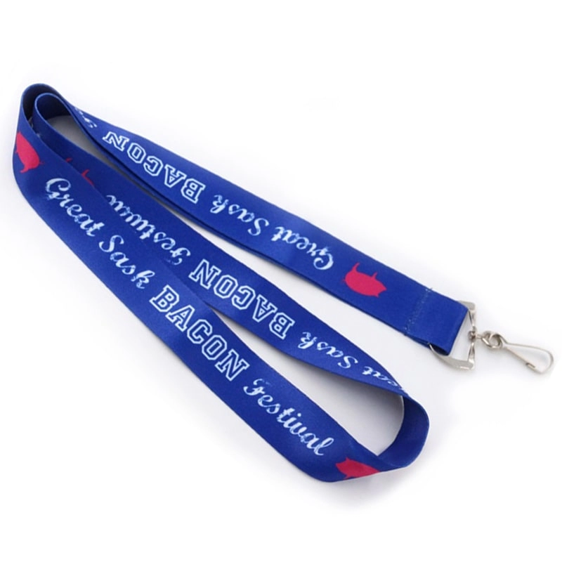 Fabrikant van roze varkenslogo-lanyards met sublimatiedruk