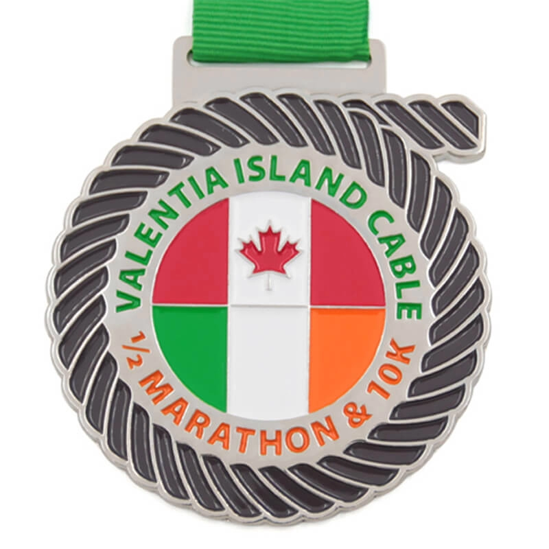 Metalen logo 10k Marathon-medailles gepersonaliseerd