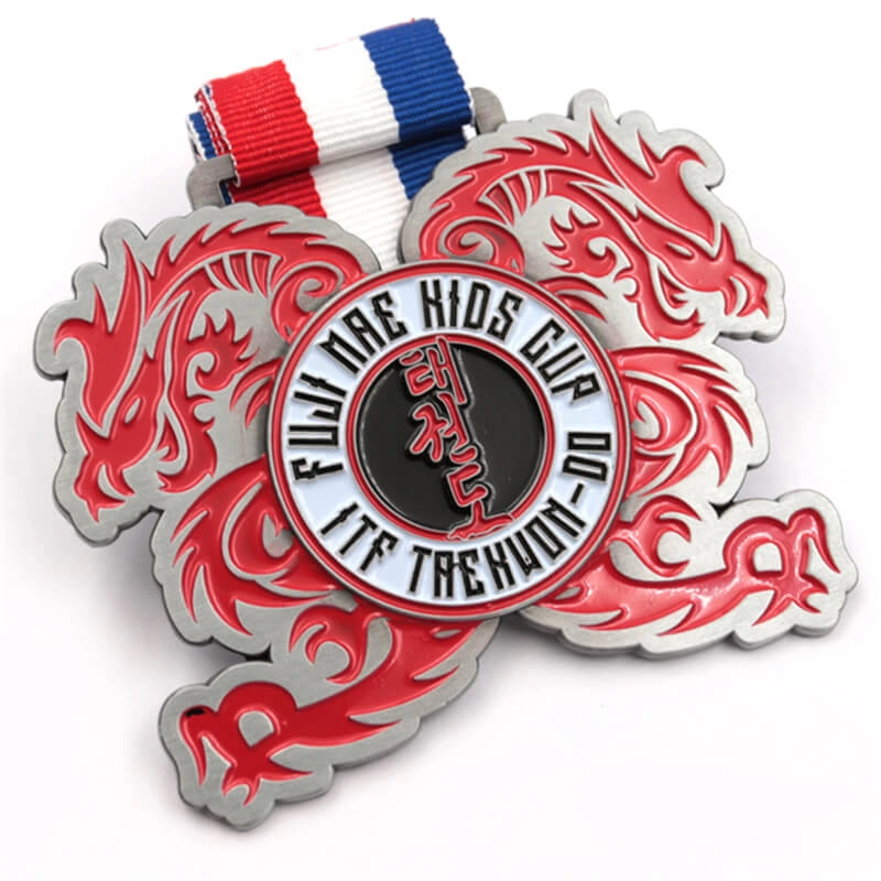 Metalen logo taekwondo medaille op maat fabriek
