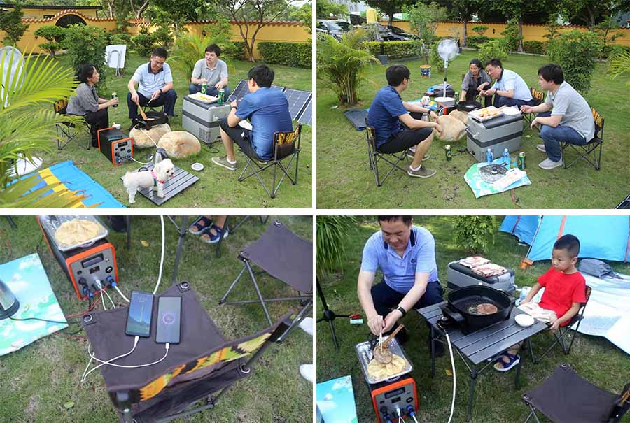 camping met draagbare krachtcentrale